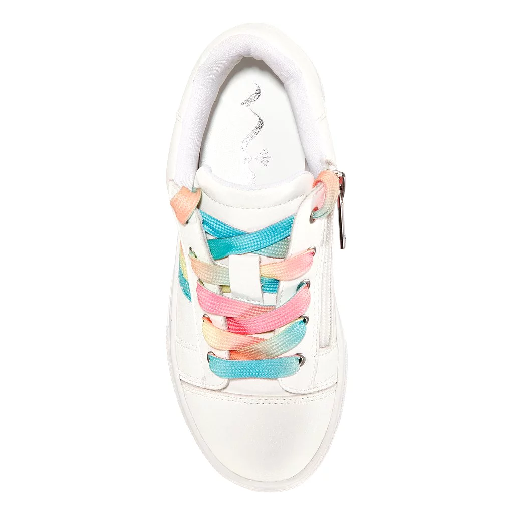 Nina Girls white shimmer rainbow stripe karsen sneaker