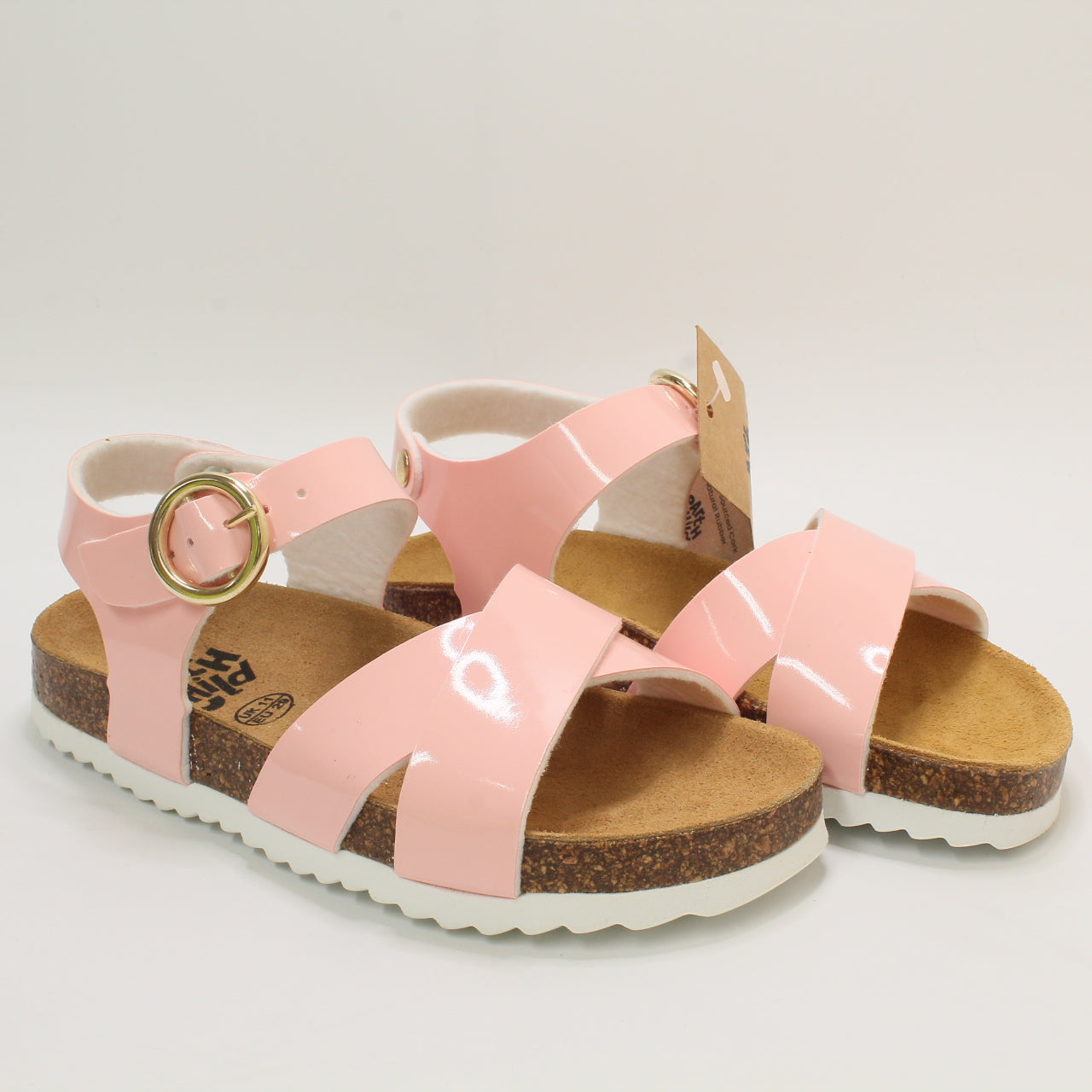 Odd Sizes - Kids Office Earthchild Sunny Junior Buckle Sandals Pink - UK Sizes Right 11 Junior/Left 10 Junior