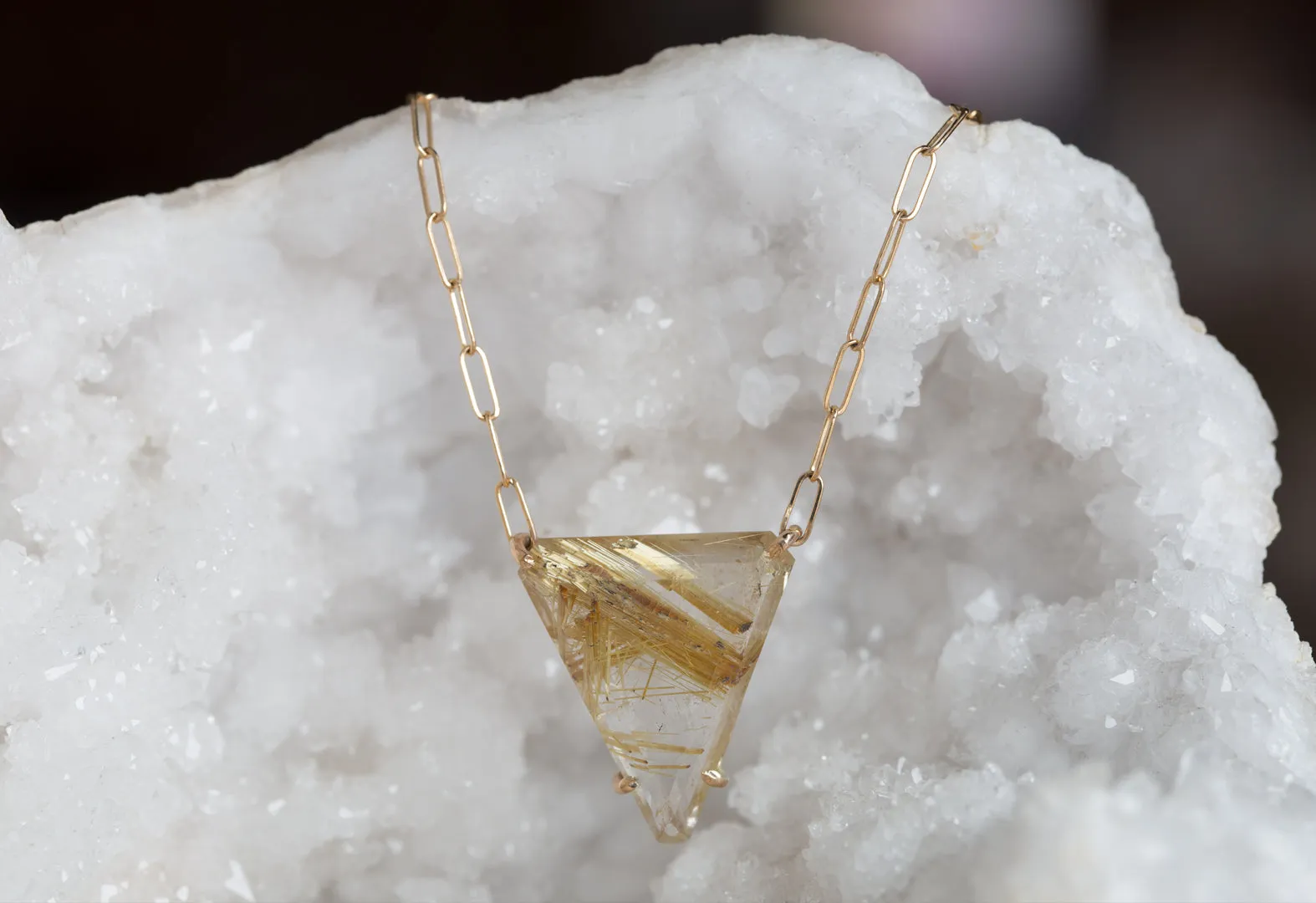 One of a Kind Rutilated Quartz Necklace