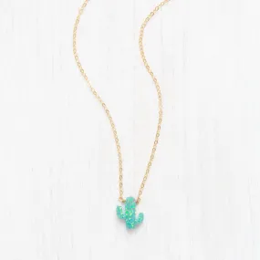 Opal Cactus Necklace