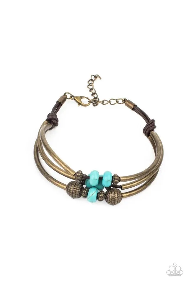 Paparazzi Bracelet ~ Road Trip Rebel - Brass