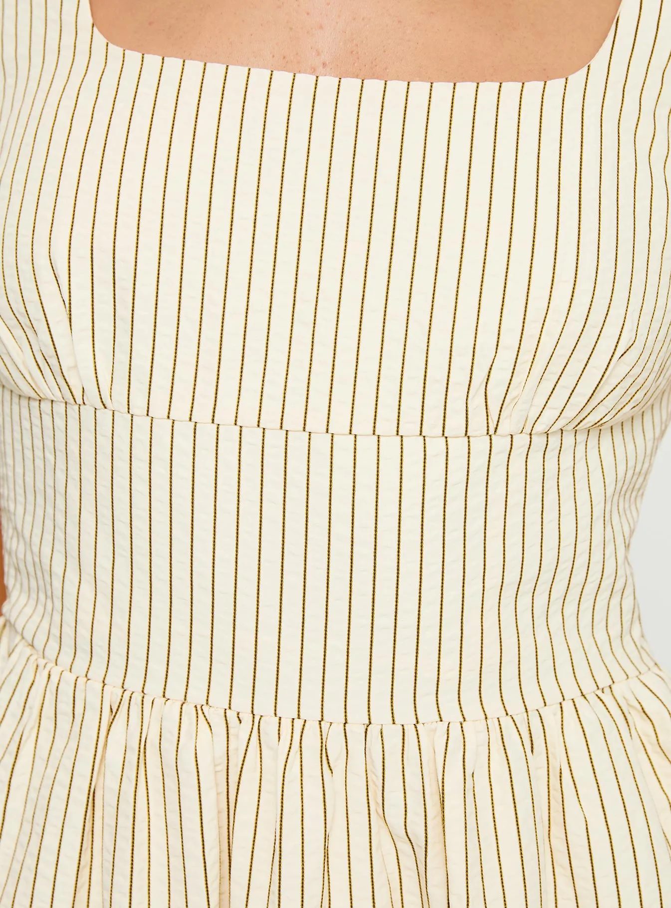 Phillipson Mini Dress Beige Stripe