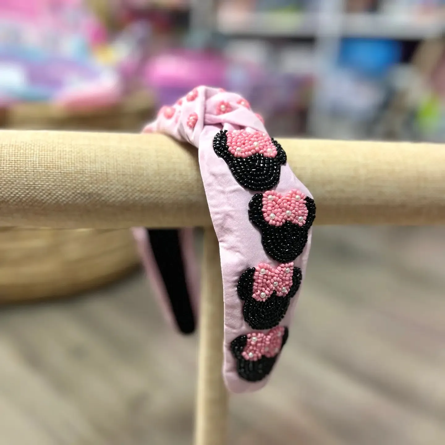 Pink Mouse Ear Headband