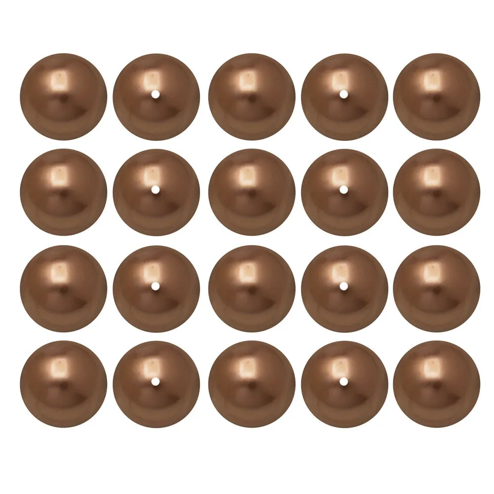 Preciosa Crystal Nacre Pearl, Round 8mm, Bronze (20 Pieces)