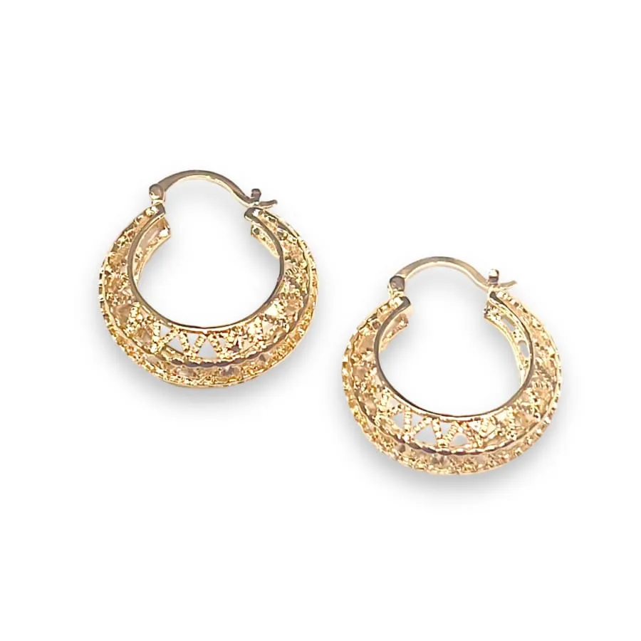 Pyramids 14k filigree gold-filled earring hoops