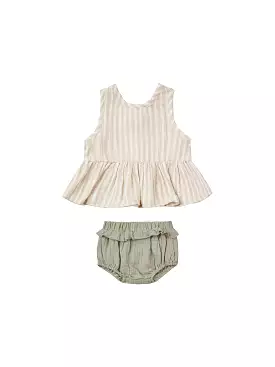 Quincy Mae - Vintage Stripe Sleeveless Peplum Set