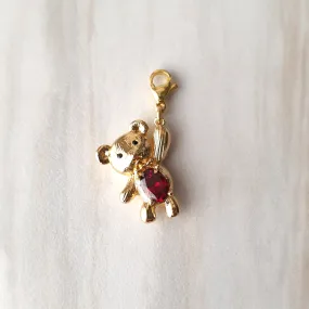 Red Gem Teddy Bear Charm