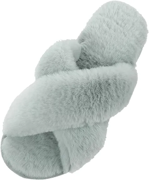 RockDove Women's X-Band Faux Fur Slide Slipper