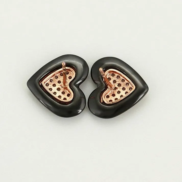 Rose Gold Filled Big Heart Studs