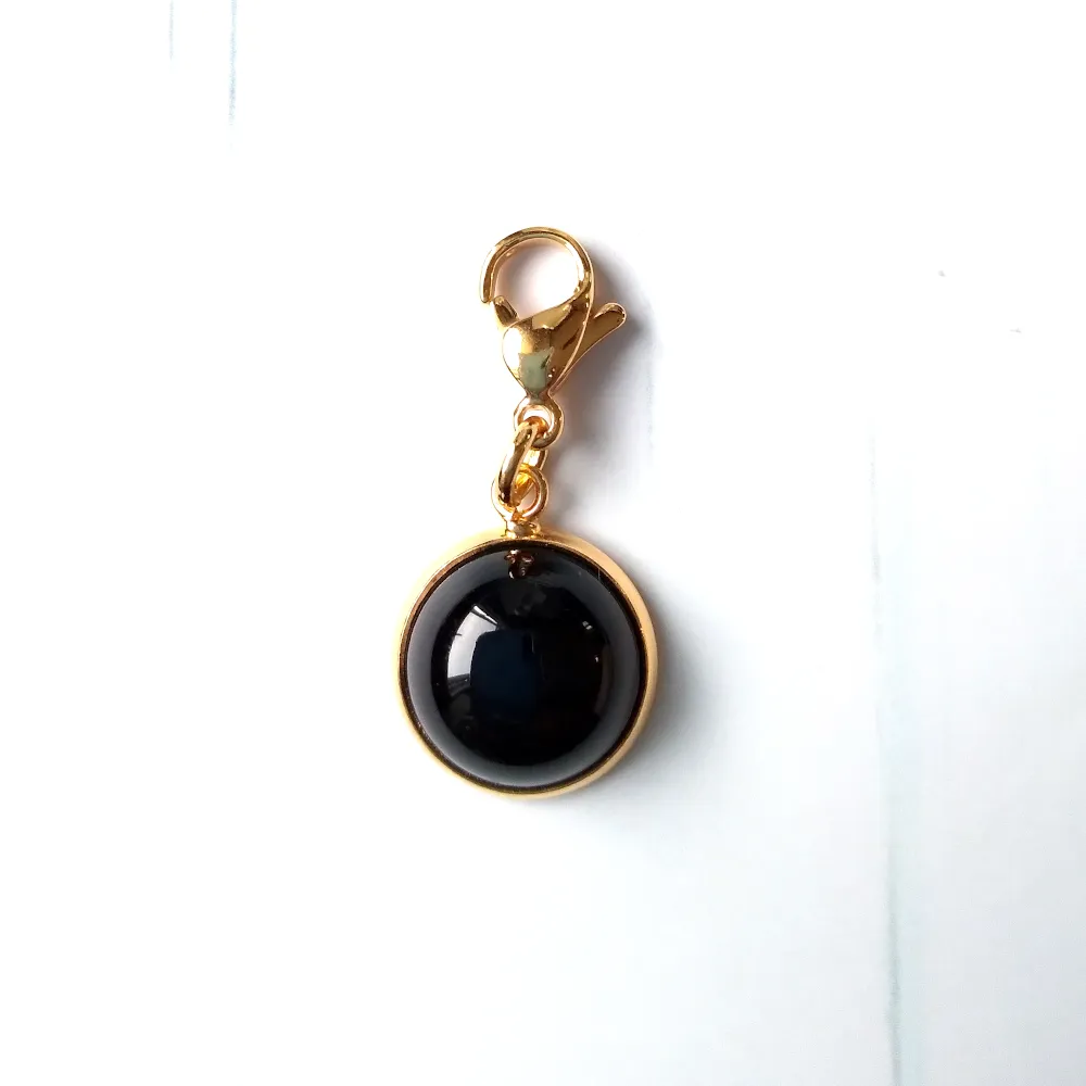 Round Smoky Quartz Gemstone Charm