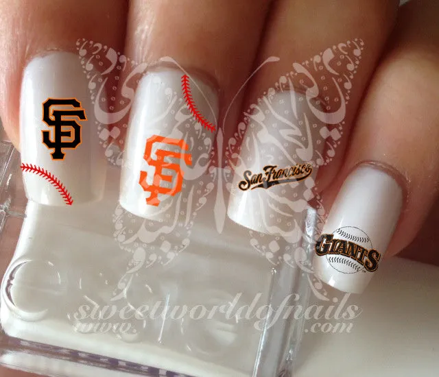 San Francisco Giants Baseball Nail Art Water Decals