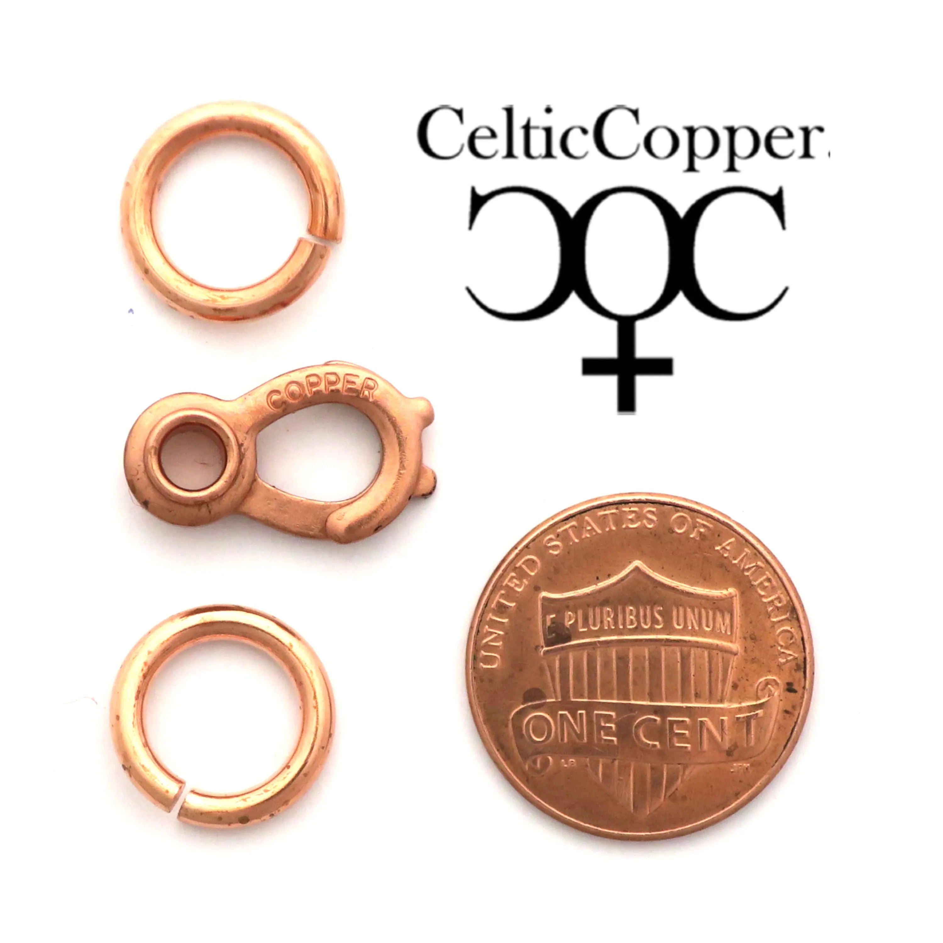 Set of 3 Solid Copper Clasp Kits 16mm Sister Hook with Jump Rings JSCSH3 Heavy Duty Copper Clasps