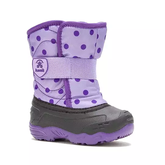 Snowbug6 Printed Toddler Snow Boot - Purple Dots