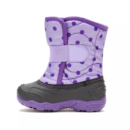 Snowbug6 Printed Toddler Snow Boot - Purple Dots