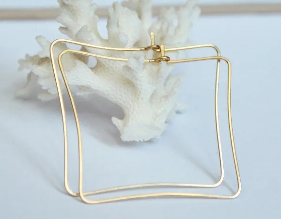 Square Gold Hoop Earrings