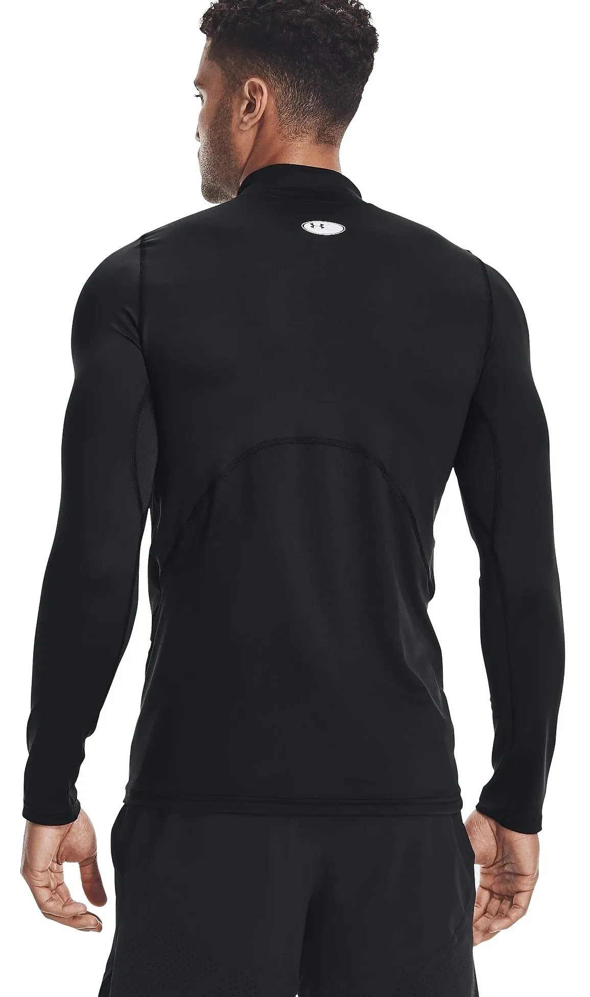 T-Shirt Under Armour ColdGear Armour Fitted Mock LS - 001/Black/White - men´s