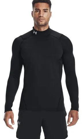 T-Shirt Under Armour ColdGear Armour Fitted Mock LS - 001/Black/White - men´s