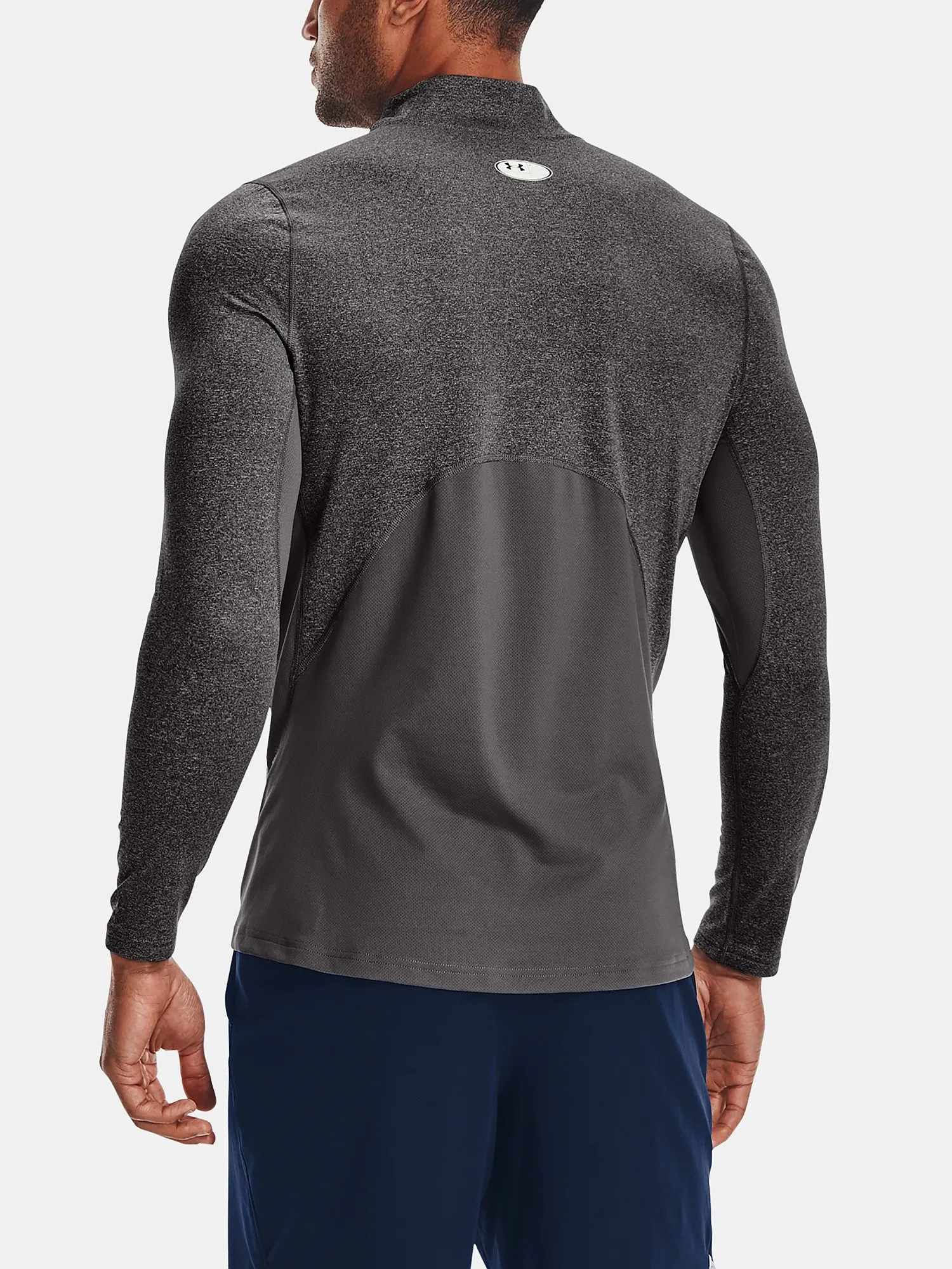 T-Shirt Under Armour ColdGear Armour Fitted Mock LS - Charcoal Light Heather - men´s