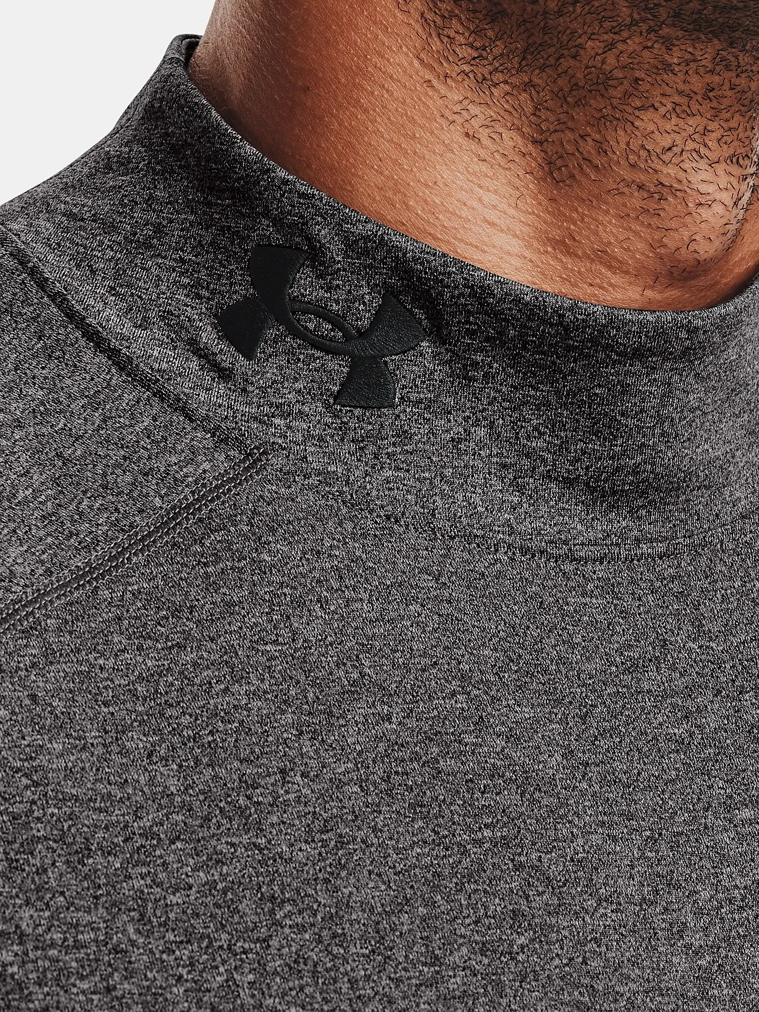 T-Shirt Under Armour ColdGear Armour Fitted Mock LS - Charcoal Light Heather - men´s