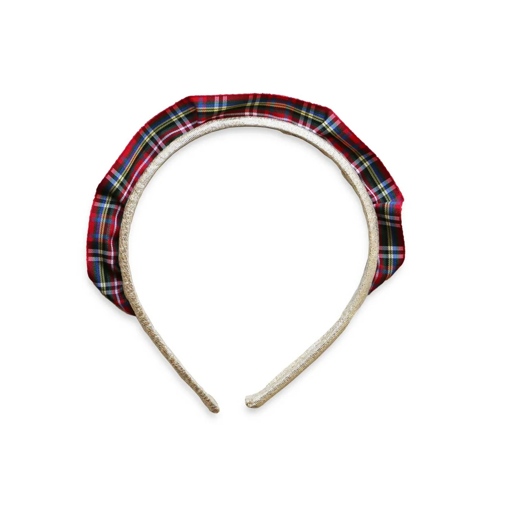 Tartan Winter Crown Headband- Red