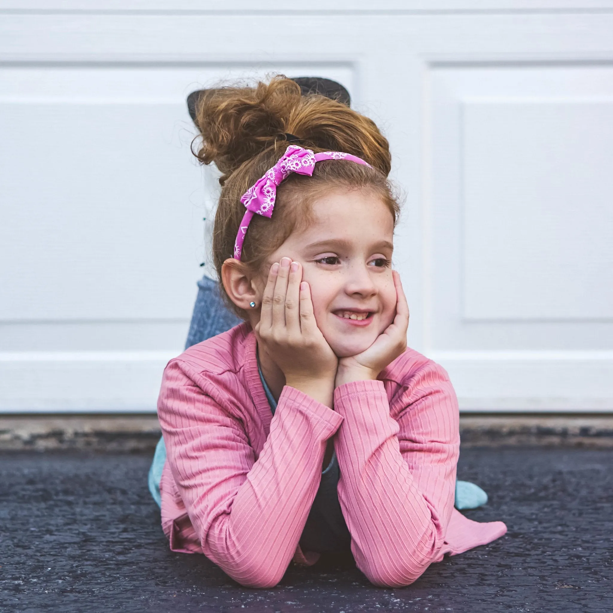 Thin Eyelet Lace Bow Headband