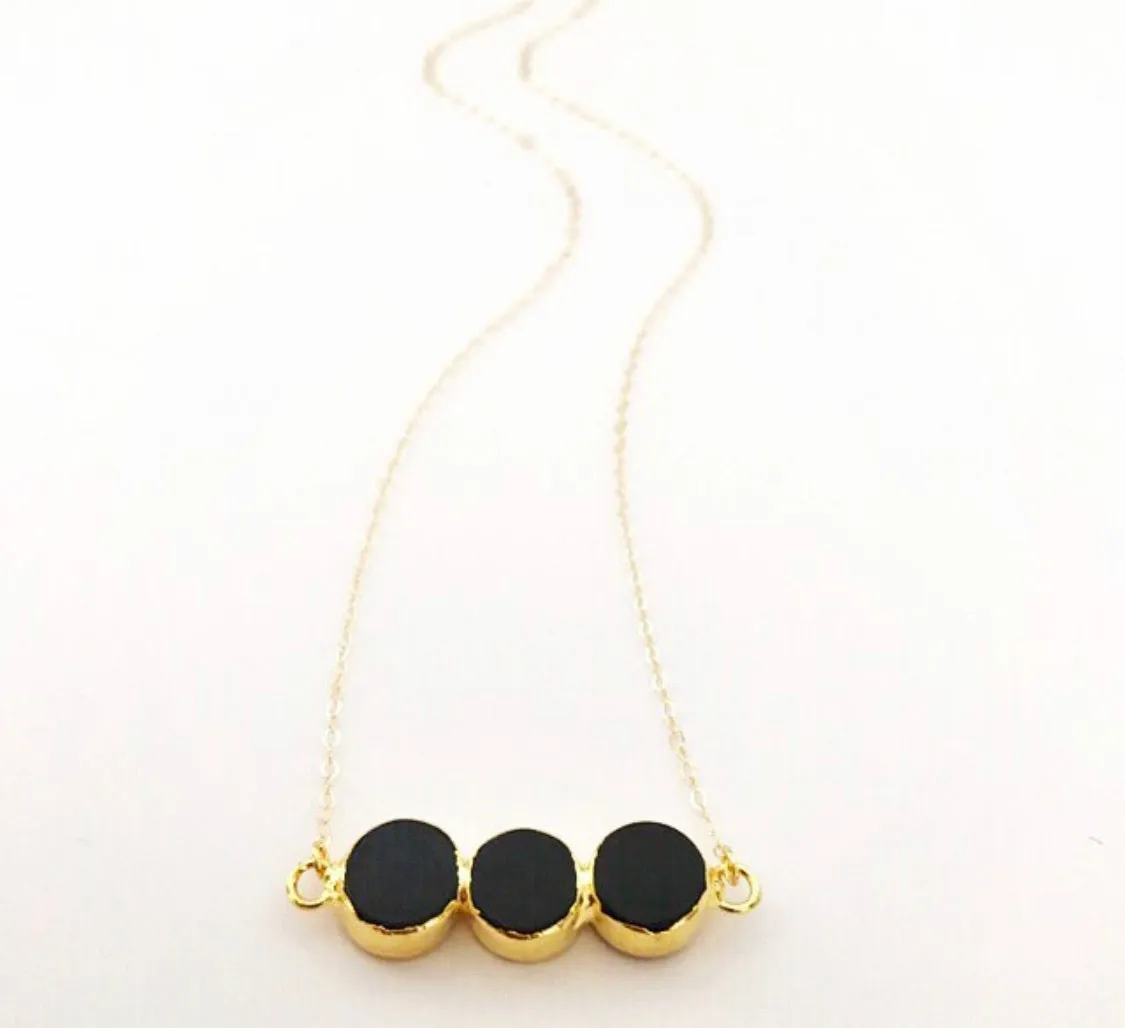 Triple Black Circle Necklace