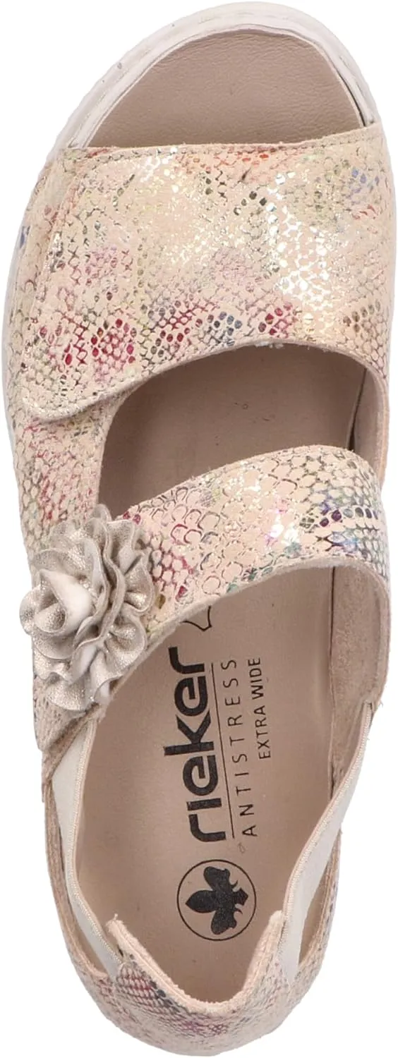 V7472- Multicolour Velcro Strap Sandal- Rieker