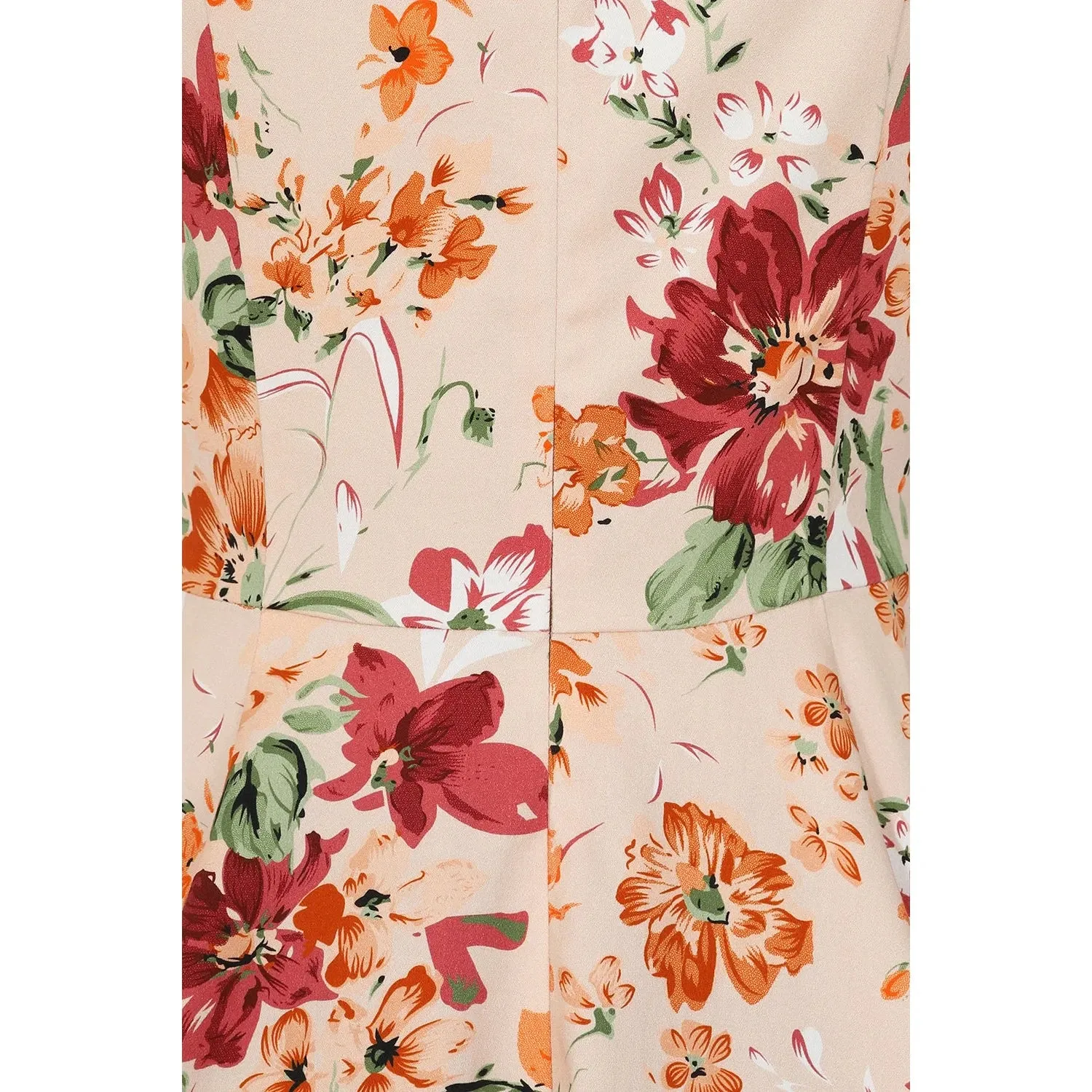 Warm Orange Sleeveless Floral Swing Tea