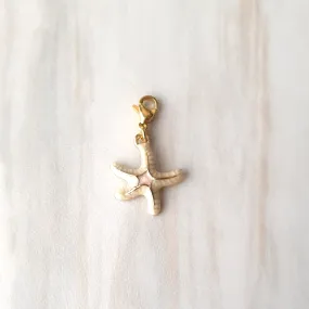 White Enameled Starfish Charm